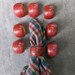 Vintage Wooden Lacquered Napkin Rings Vintage Wooden Lacquered